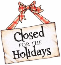 closed for holidays sign